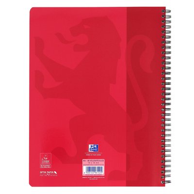 Bloc de cours Oxford School A4 23 perf carreau 10mm 160 pages assorti