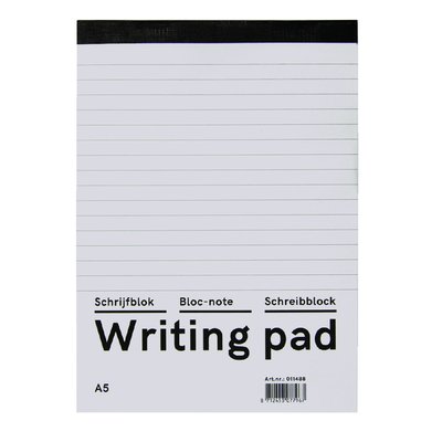 Schrijfblok Qbasic A5 lijn 160blz 60gr
