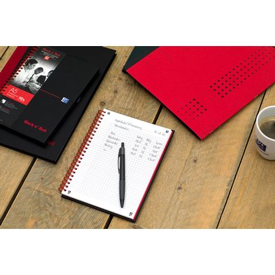 Cahier de notes Oxford Black n’ Red A5 ligné 140 pages 80g