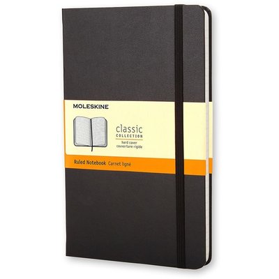 Carnet de notes Moleskine Large 130x210mm ligné couverture rigide noir