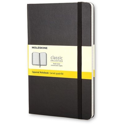 Notitieboek Moleskine large 130x210mm ruit 5x5 hard cover zwart