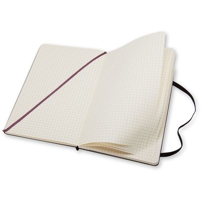 Notitieboek Moleskine large 130x210mm ruit 5x5 hard cover zwart