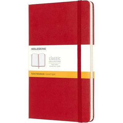 Carnet de notes Moleskine large 130x210mm ligné couverture rigide rouge
