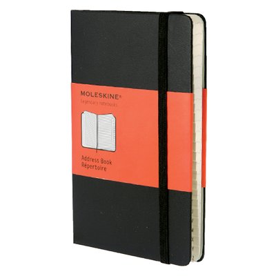 Carnet d’adresses Moleskine Pocket 90x140mm couverture rigide noir