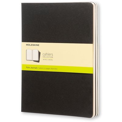 Cahier Moleskine 190x250mm uni 240 pages 70g noir 3 pièces