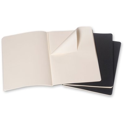 Cahier Moleskine 190x250mm uni 240 pages 70g noir 3 pièces