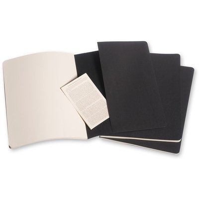 Cahier Moleskine 190x250mm uni 240 pages 70g noir 3 pièces