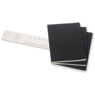Cahier Moleskine 190x250mm uni 240 pages 70g noir 3 pièces