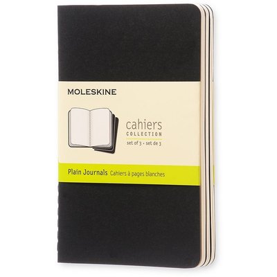 Cahier Moleskine 90x140mm uni 240 pages 70g noir 3 pièces