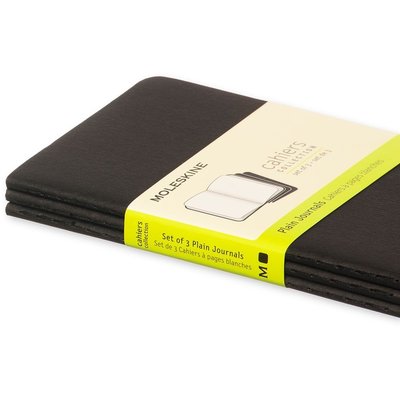 Cahier Moleskine 90x140mm uni 240 pages 70g noir 3 pièces