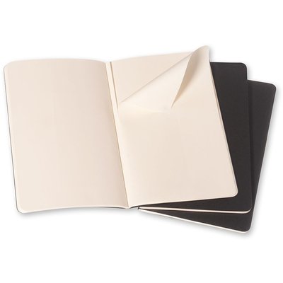 Cahier Moleskine 90x140mm uni 240 pages 70g noir 3 pièces