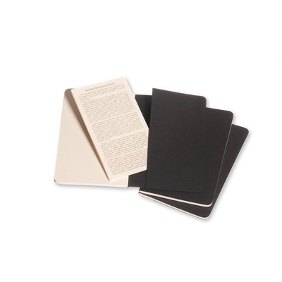 Cahier Moleskine 90x140mm uni 240 pages 70g noir 3 pièces