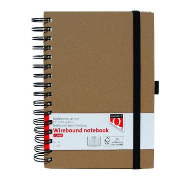 Carnet de notes Quantore A5 spirale ligné 192 pages 80g kraft