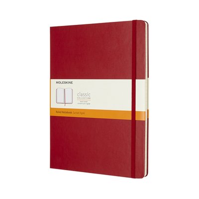 Carnet de notes Moleskine XL 190x250mm uni rigide rouge écarlate