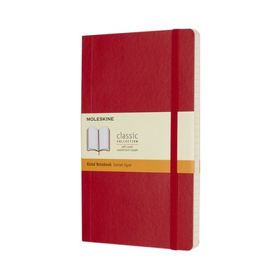 Carnet de notes Moleskine L 130x210mm ligné Soft rouge écarlate