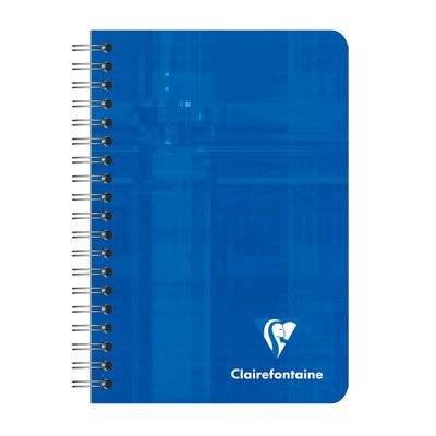 Notitieboek Clairefontaine 95x140mm 180 pagina's spiraal lijn assorti