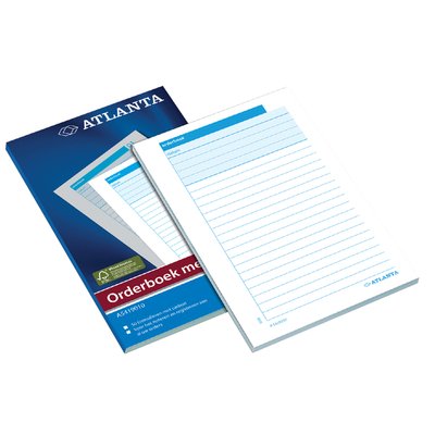 Carnet de commandes Djois Atlanta 185x110mm 50x2 feuilles carbone blanc