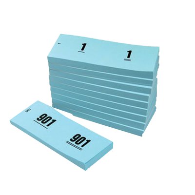 Bloc numéros 1-1000 42x105mm bleu 10 pièces