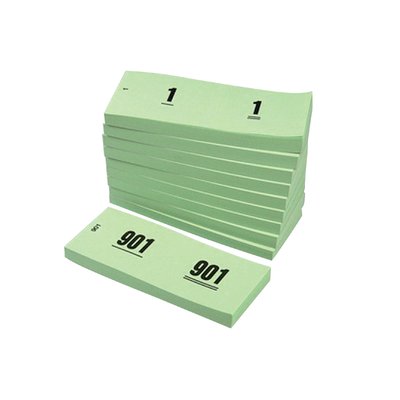 Bloc numéros de 1 à 1000 42x105mm vert 10 pièces