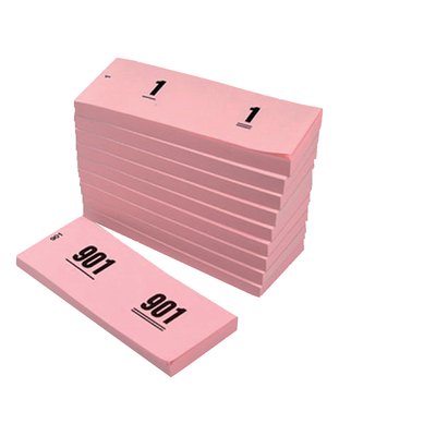 Bloc numéros de 1 à 1000 42x105mm rose10 pièces
