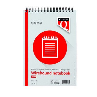 Spiraalblok Quantore A5 lijn spiraal 200 pagina's 70gr