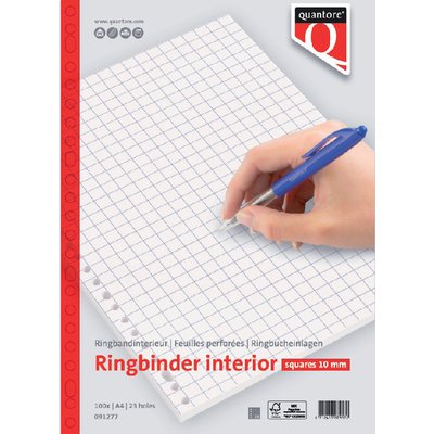 Feuilles perforées Quantore A4 23 trous carreau 10mm 100 feuilles