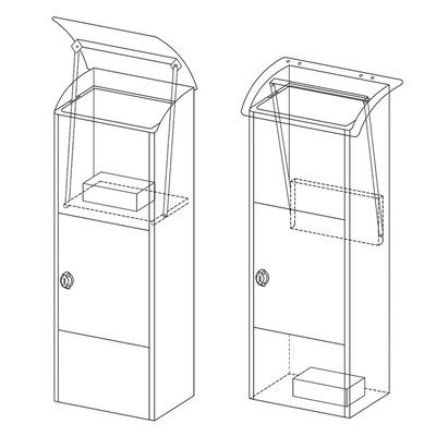 Pakketbrievenbus Helsinki 390x240x1053mm zwart