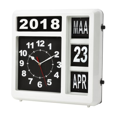 Horloge murale Perel analogique 310x310mm version néerlandaise blanc