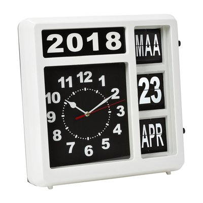 Horloge murale Perel analogique 310x310mm version néerlandaise blanc