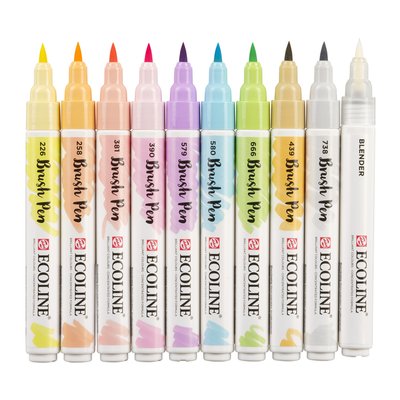 Brushpen Talens Ecoline set à 10 stuks pastel