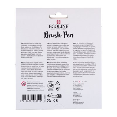 Brushpen Talens Ecoline set à 10 stuks pastel