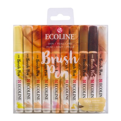 Brushpen Talens Ecoline set à 10 stuks huid