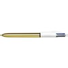Balpen Bic 4kleuren shine medium goud foto