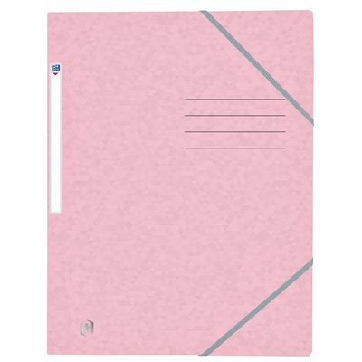 Elastomap Oxford Top File+ A4 3 kleppen 390gr pastel roze