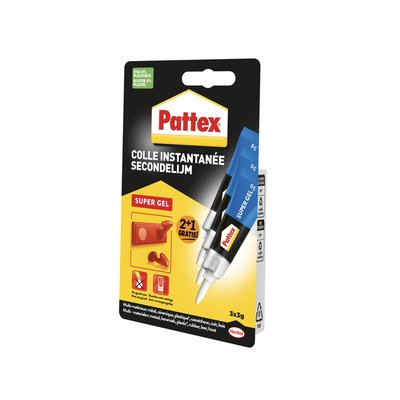 Secondelijm Pattex super gel 3 gram blister 2+1 gratis