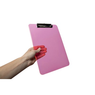Klembord MAUL A4 staand transparant PS neon roze