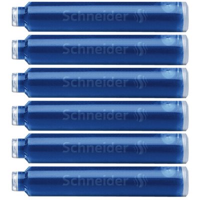 Cartouche d’encre Schneider DIN bleu boîte 6 pièces