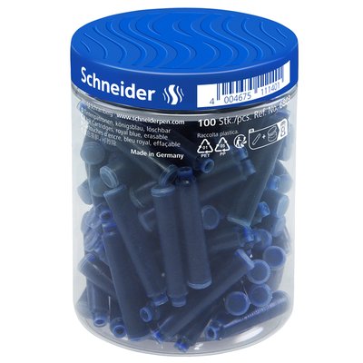 Inktpatroon Schneider din koningsblauw pot à 100 stuks