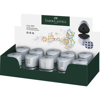 Taille-crayon Faber-Castell 2001 Trio Grip argent