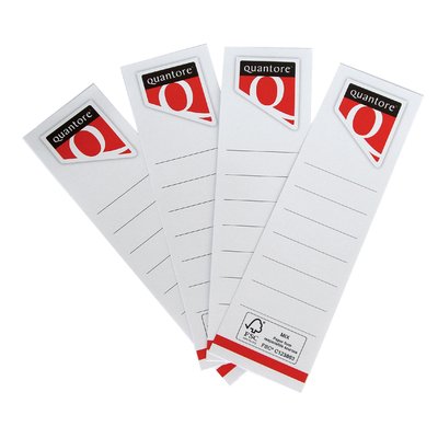 Etiquette dorsale Quantore Small 30x190mm à insérer blanc 10 pièces
