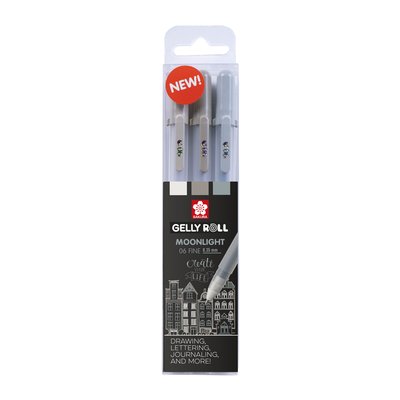 Stylo gel Sakura Gelly Roll Moonlight 06 Urban set 3 couleurs
