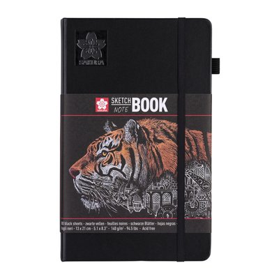 Schetsboek Sakura 80 zwarte vellen 140gr 130x210mm zwart