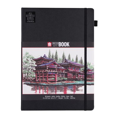 Schetsboek Sakura 80 witte vellen 140gr 210x297mm zwart