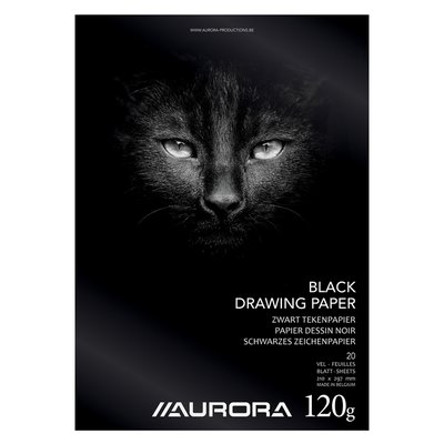 Tekenblok Aurora A4 20 vel 120 gram zwart tekenpapier