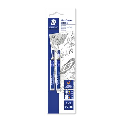 Potloodstift Staedtler Mars Carbon Micro 0.7mm HB blister 2 stuks