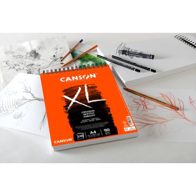 Schetspapier Canson XL Sketch 60vel 90gr A5 ivoorwit