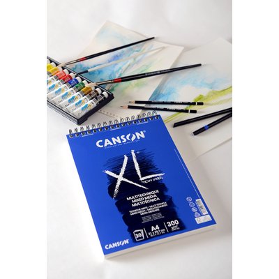 Mixed mediapapier Canson XL Textured Mixed Media 15vel 300gr A5 wit