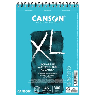 Aquarelpapier Canson XL 20vel 300gr A5 wit