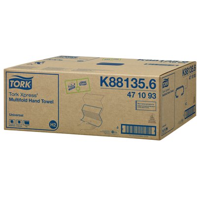 Essuie-mains Tork H2 Xpress 471093 Universal multifold 1 épaisseur 213x234mm blanc 20x 250 feuilles