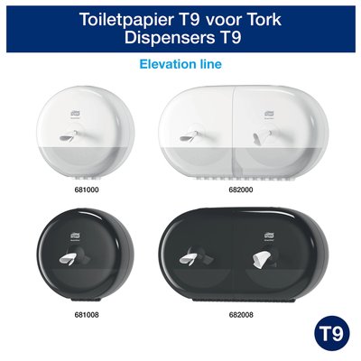 Toiletpapier Tork T9 Advanced SmartOne 2-laags 112m wit 472193